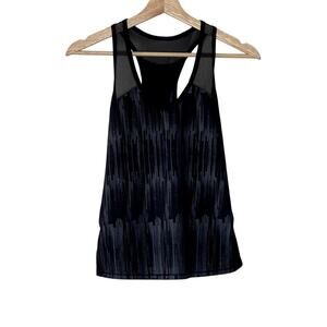 Lululemon Womens Ace Tank Size 6 Mesh Racerback‎ Scratch Match Black Pattern
